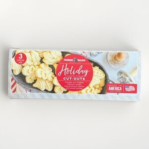 Nordic Ware Holiday Cookie Stamp Cut-Outs Cast Aluminum Hardwood Handles